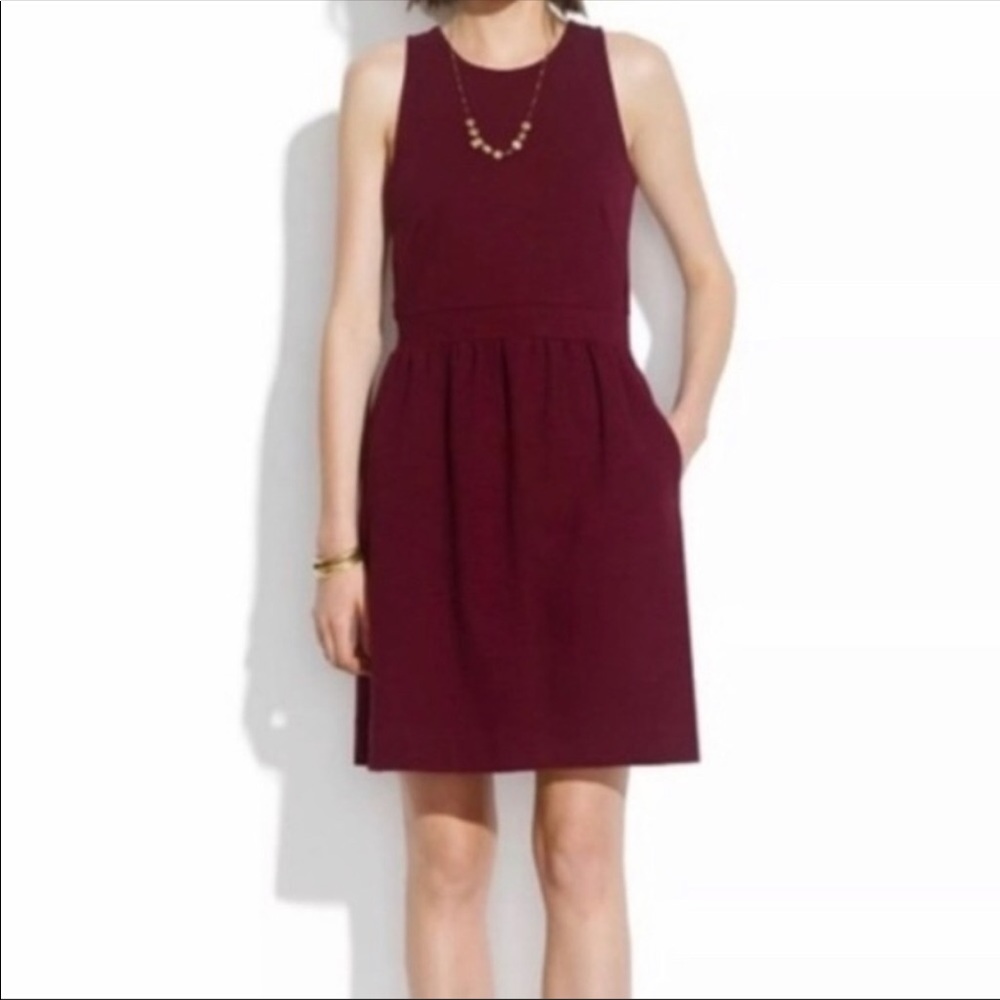 Madewell midnight fit & flare burgundy dress